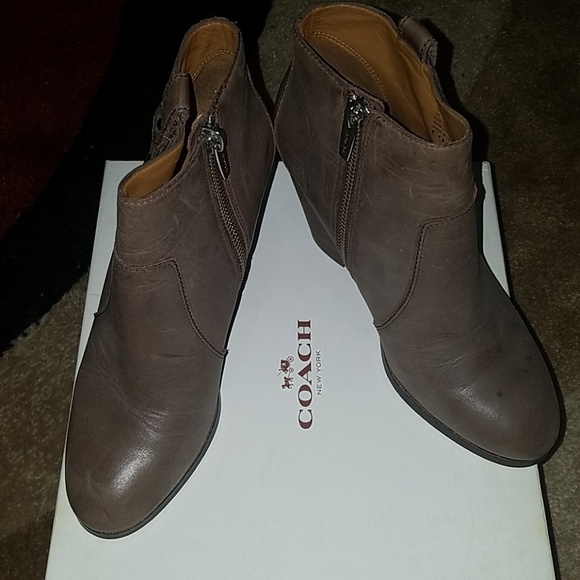 Lightly Used Coach Leather Booties - Picture 1 of 6